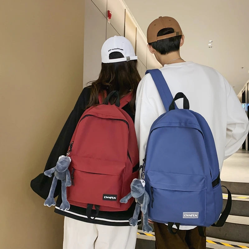 Nylon Women's Backpack Solid School Bag Casual Female Travel Rucksack