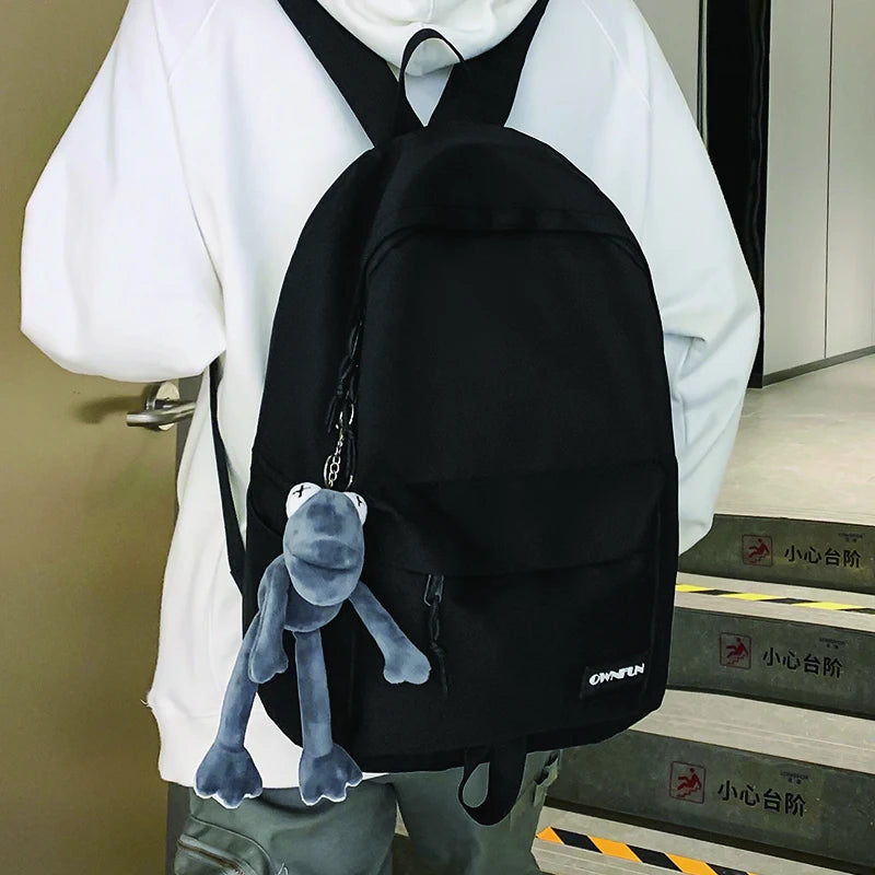 Nylon Women's Backpack Solid School Bag Casual Female Travel Rucksack