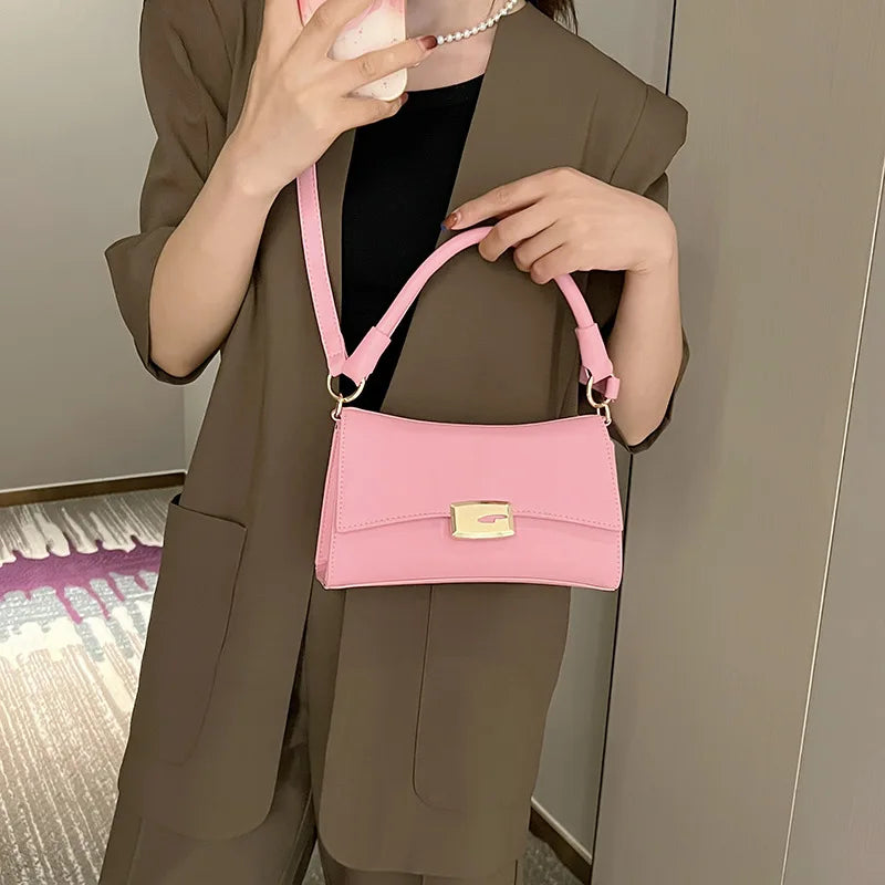 Solid Pattern Shoulder Bag for Women Crossbody