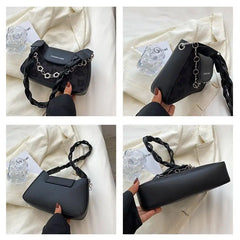 Lace PU Small Square Bag Casual Chain Retro Shoulder