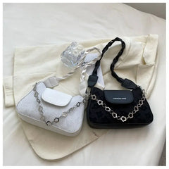 Lace PU Small Square Bag Casual Chain Retro Shoulder