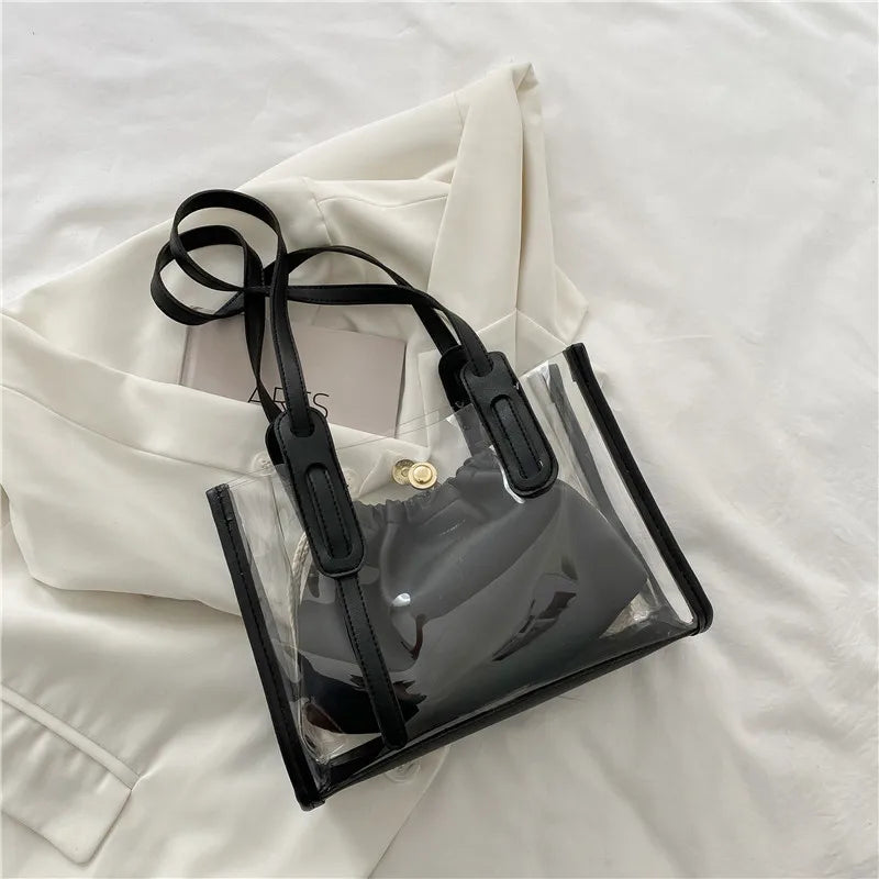 Summer Double-layer Underarm Bag with Hemp Rope Handle