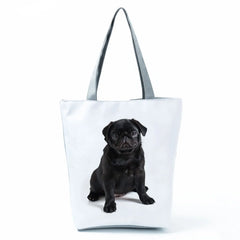 Pug Printed Handbag Outdoor High Capacity Women Shoulder Bag