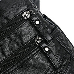 Women's Shoulder Bag Soft Leather Crossbody Handbag Vintage Messenger Pack