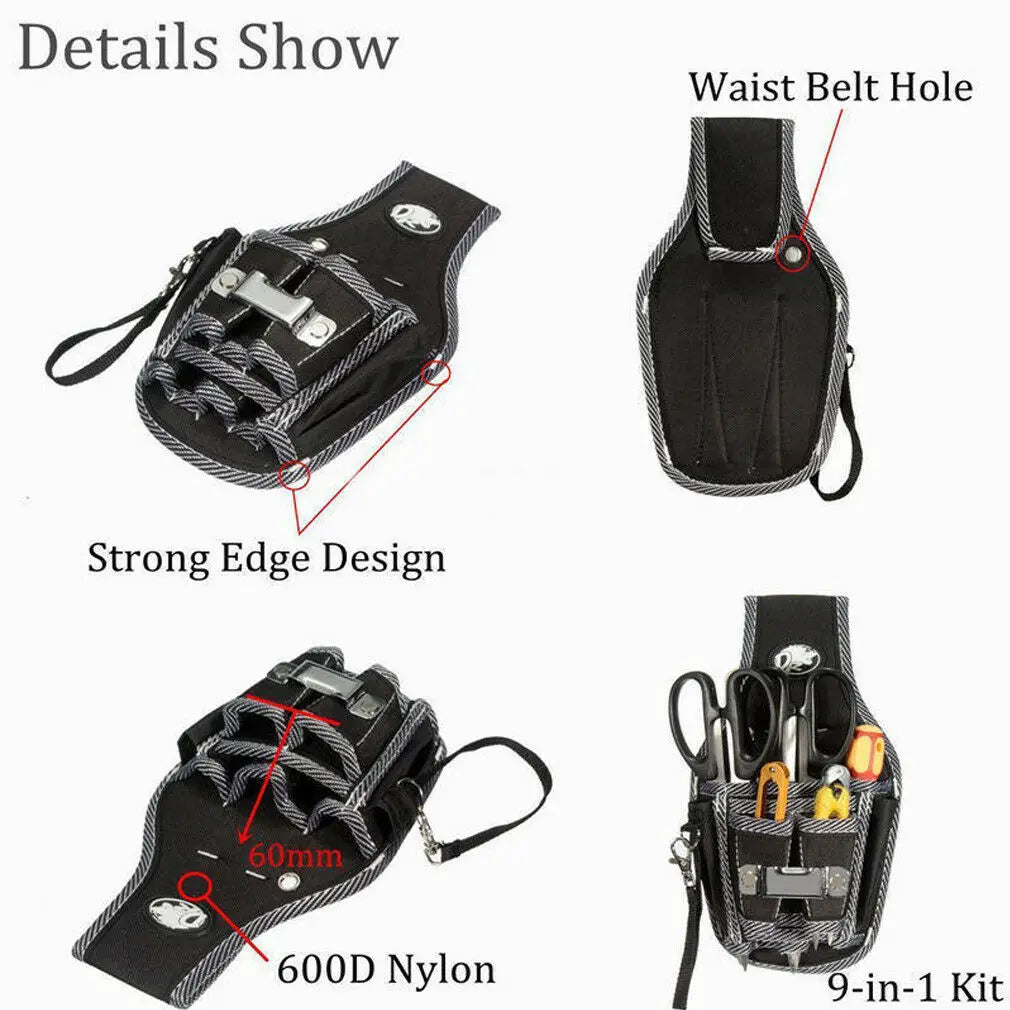 Electrician's Tools Belt Pouch Bag Portable Nylon Screwdriver Kit Holder
