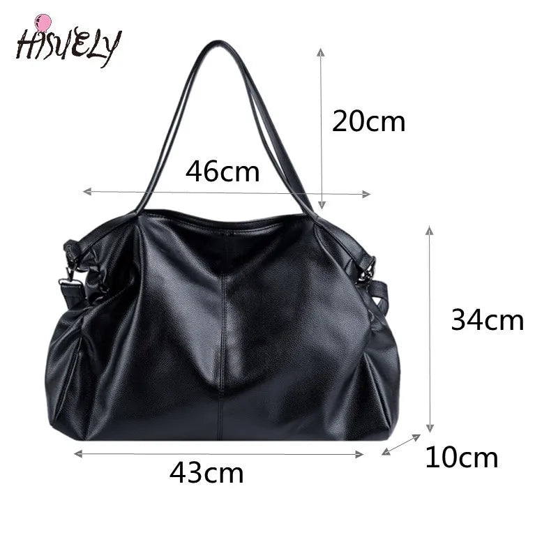 Large Capacity Hobo Shoulder Bags Soft Leather Crossbody Handbags
