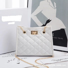 Women's Chain Crossbody Bag Diamond Lattice Shoulder Bag Leather Plaid Handbag