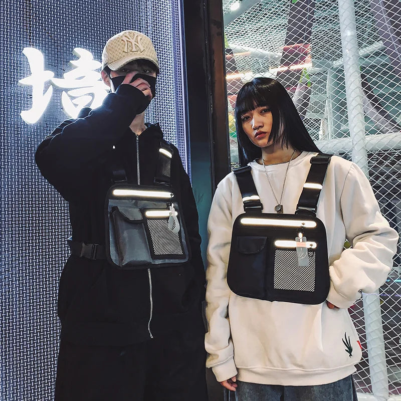 Hip Hop Tactical Harness Chest Rig Kanye West Waist Pack Chest Bag