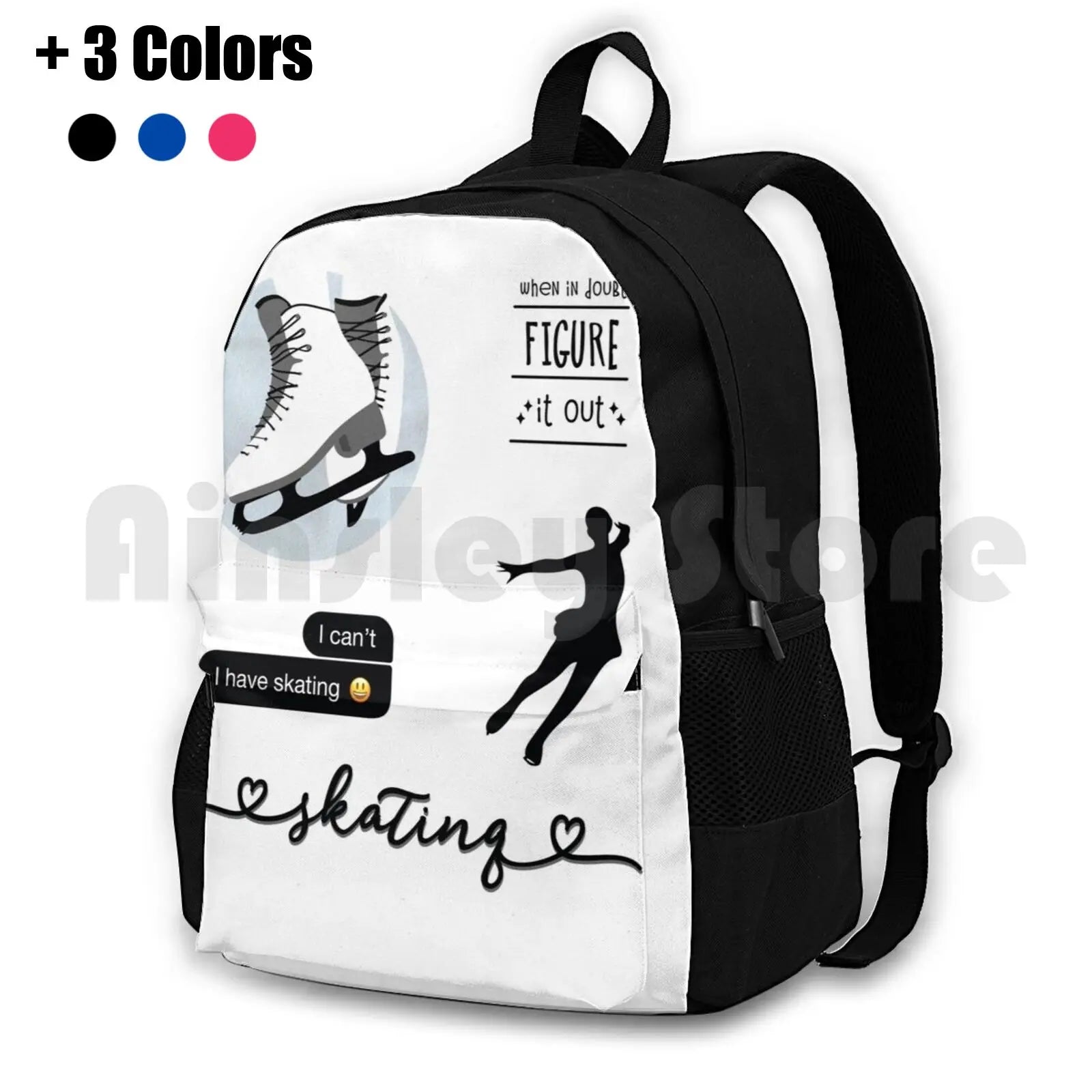 Watercolor Ice Skater Figure Skating Sticker Pack Gray