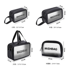 Pink Waterproof Transparent Toiletry Bag Large Capacity