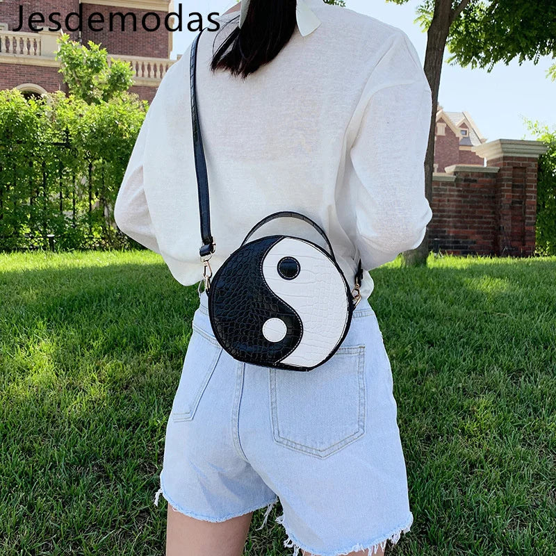 Shoulder Bags Crossed-body TAI JI Style Handbags Round Womans Bags
