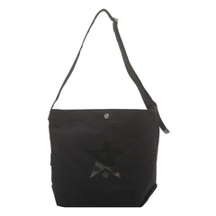 Star Print Canvas Women's Shopping Bag Casual Soft Texture Tote