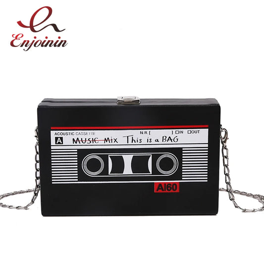 Tape Shape Box Clutch Bag Women Purses Handbags Shoulder Chain Bag