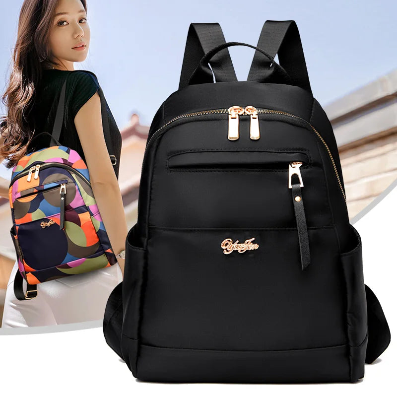 Women Oxford Backpack Waterproof Large Capacity Canvas Bagpack