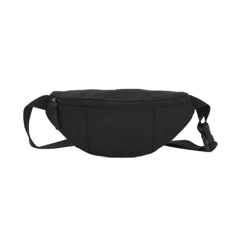 Canvas Chest Bag Solid Crossbody Messenger Bag Travel Belt Purse Fanny Pack