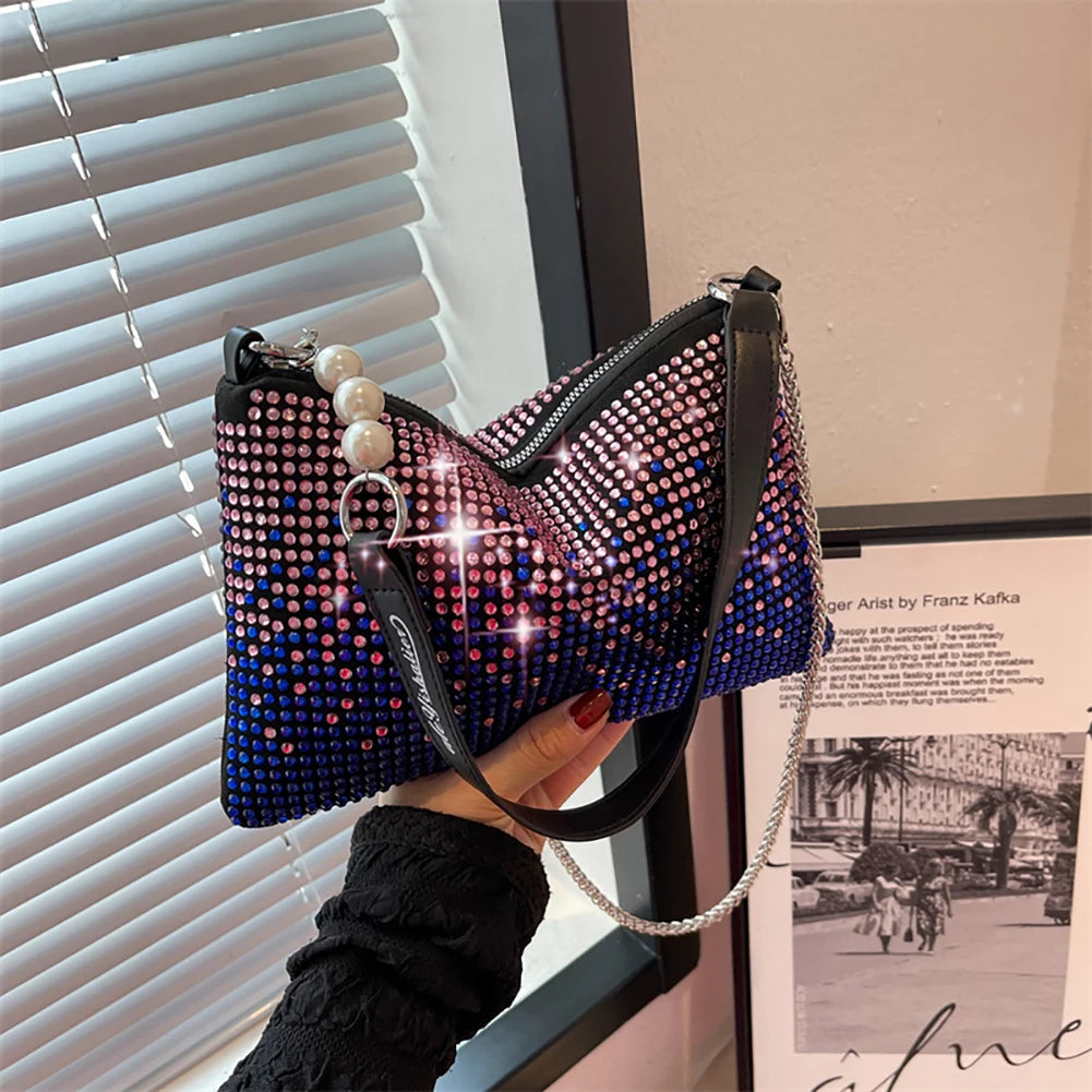Bling Crystals Evening Clutch Bag Sparkling Crossbody Wedding Prom