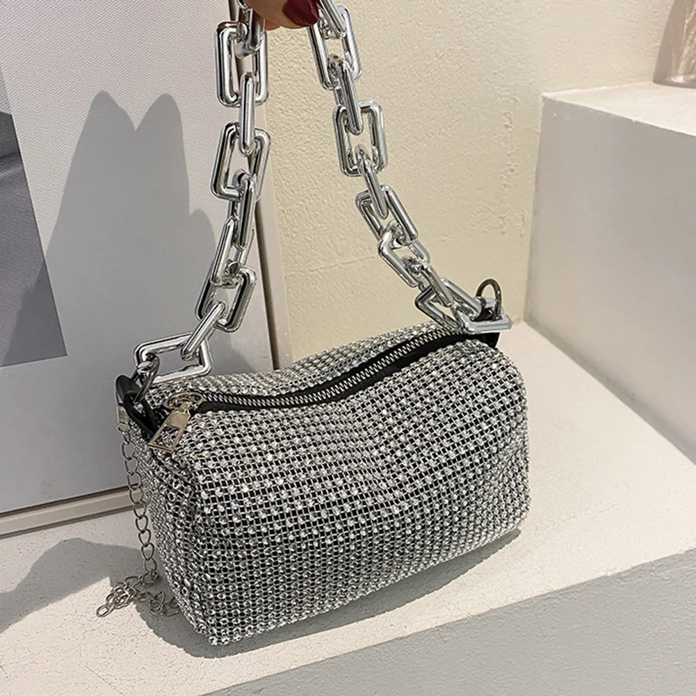 Bling Diamond Small Crossbody Messenger Bag For Women