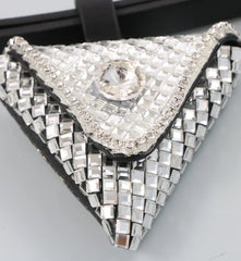 Rhinestone Triangle Mini Waist Pack Metal Chain Belt Bag