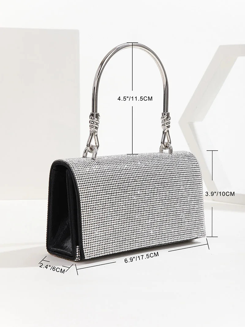 Rhinestone Evening Bag Wedding Party Purse Envelope Chain Shoulder
