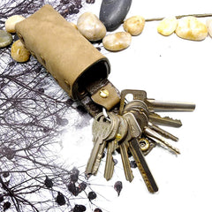 Leather Drawstring Key Bag Large Capacity Keys Holder