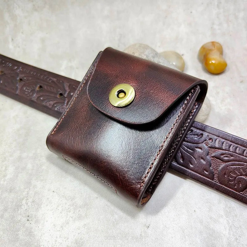 Blongk Key Holder Waist Bag Leather Car Key Case Glasses Belt Pack 1652cg