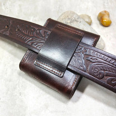 Blongk Key Holder Waist Bag Leather Car Key Case Glasses Belt Pack 1652cg