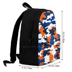 Orange Army 3D Print Backpack Camo Colorful Gameday College