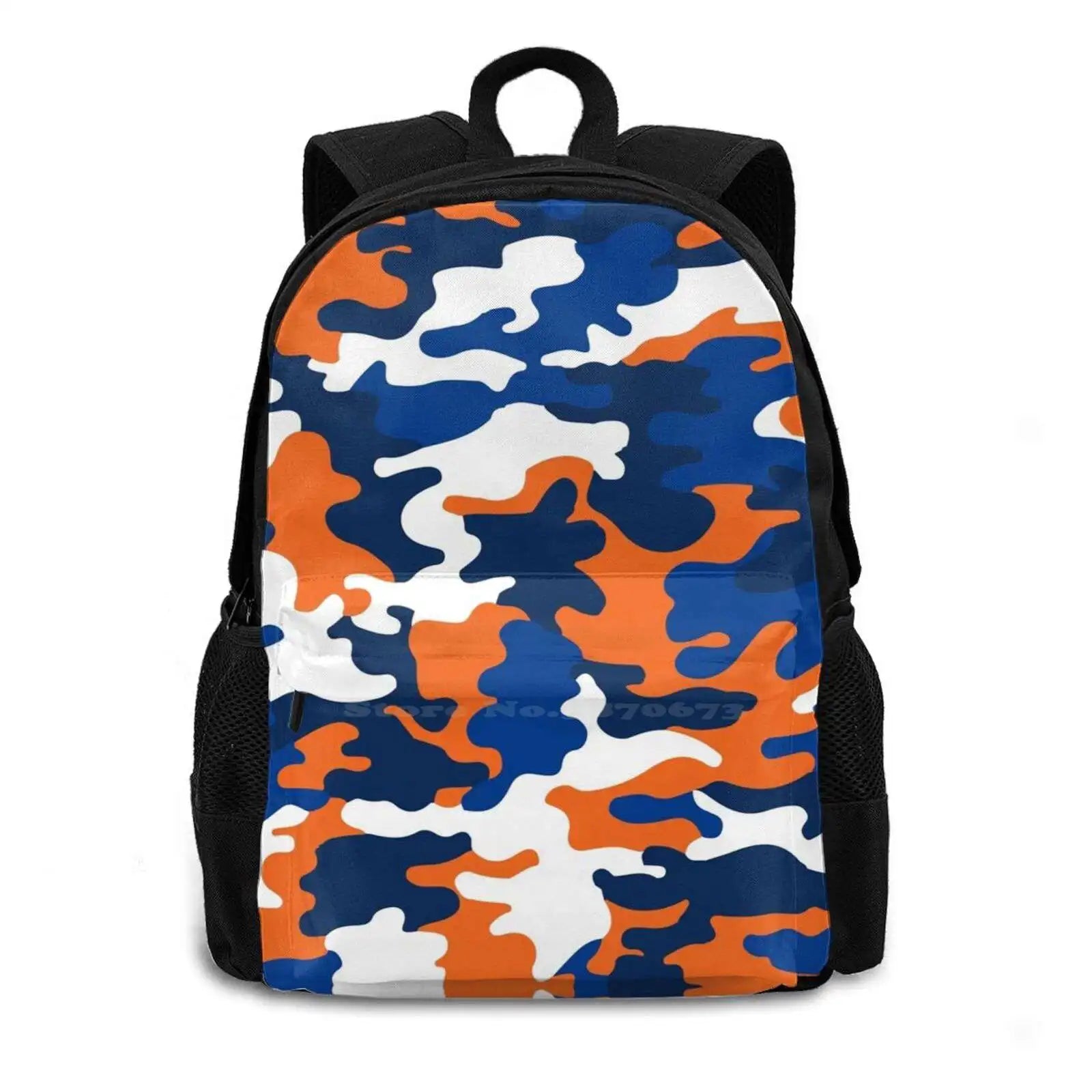 Orange Army 3D Print Backpack Camo Colorful Gameday College