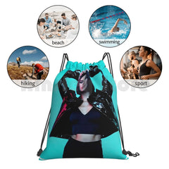Drawstring Bag Waterproof Singer Lipa Beauty Womens Music News Top