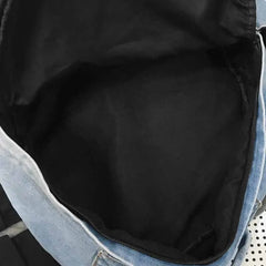Denim Laptop Capacity Women College Students Daily Class Backpack