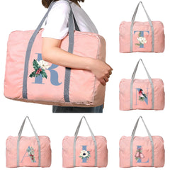 Letter Series Travel Bags Unisex Nylon Foldable Large Capacity Luggage Pack