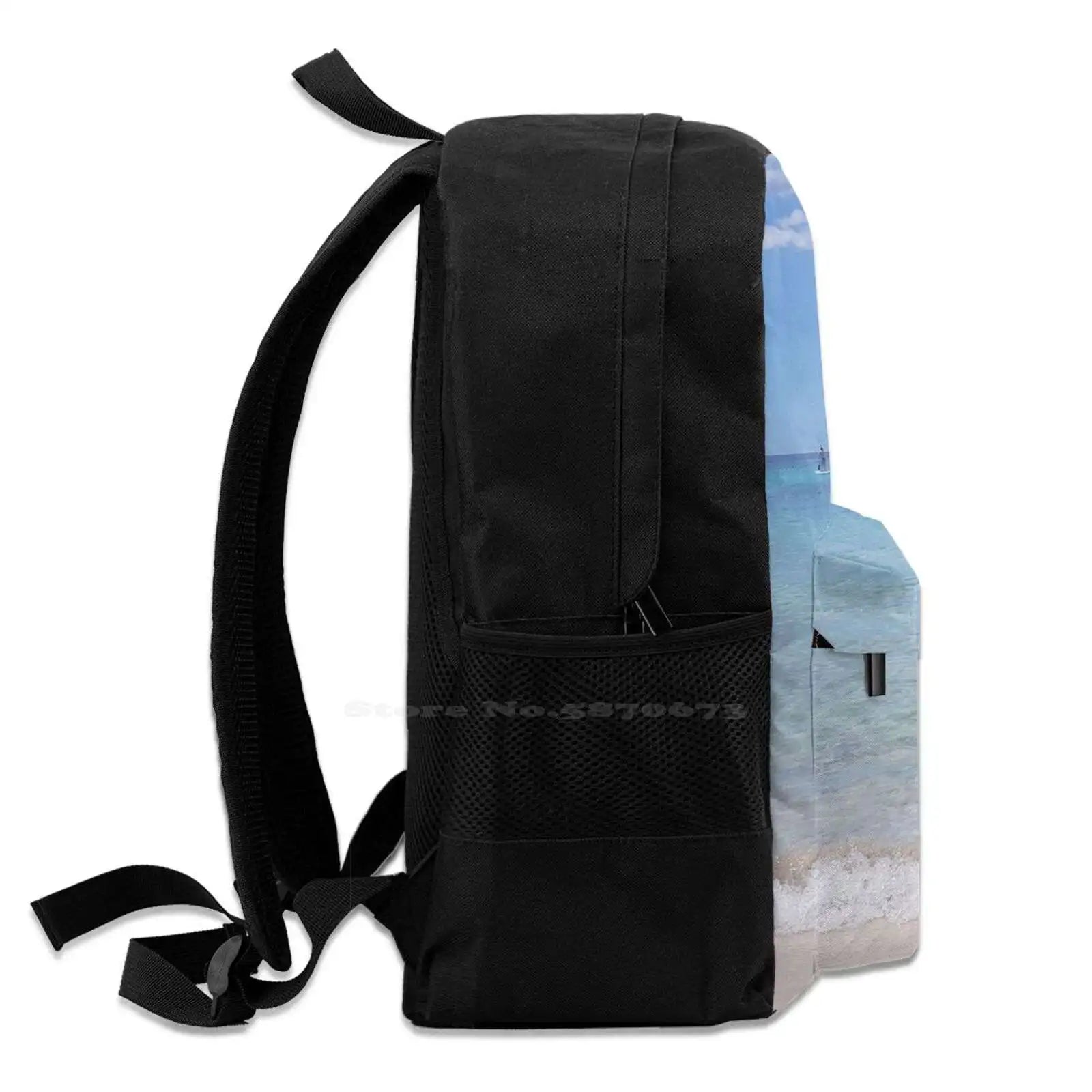 Mediterranean Waves Summer Beach School Bag Big Capacity Backpack