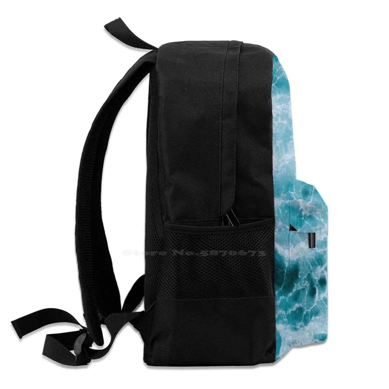 Ocean School Bag Big Capacity Backpack Laptop 15 Inch Summer Bluewater