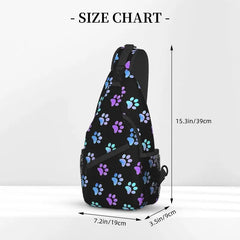 Purple Galaxy Dog Paw Sling Chest Bag for Men