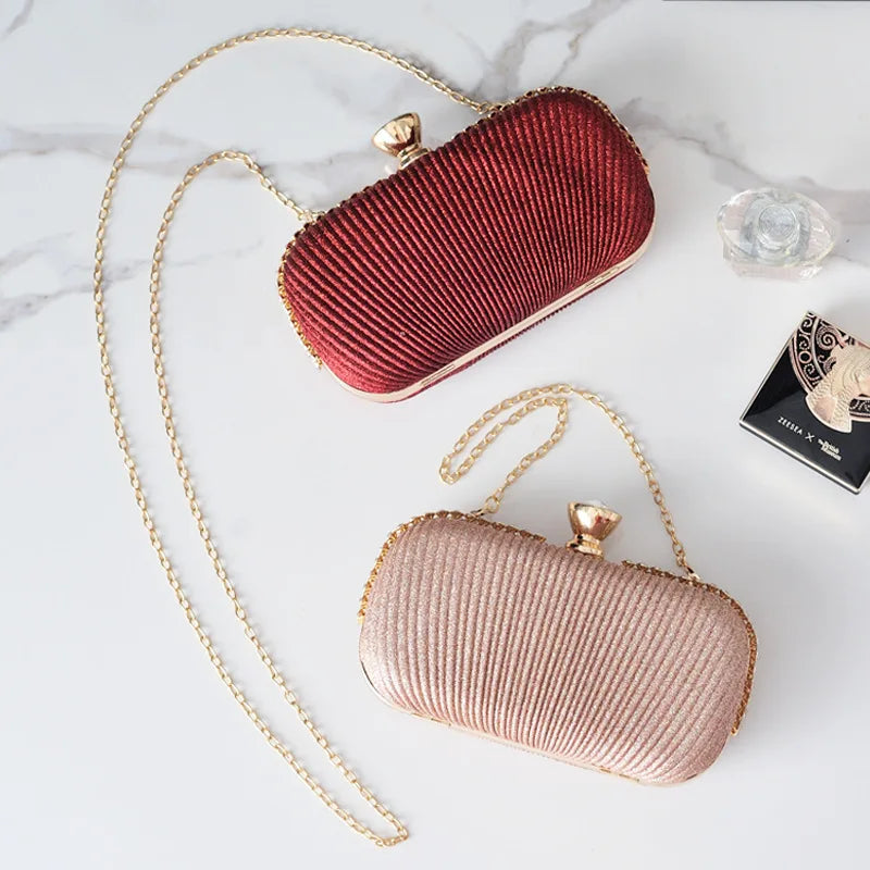 Stripes Evening Clutch Purse Diamond Handbags Small Phone Bag