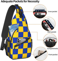 Yellow Squares Sling Bag Chest Bag Crossbody Bags