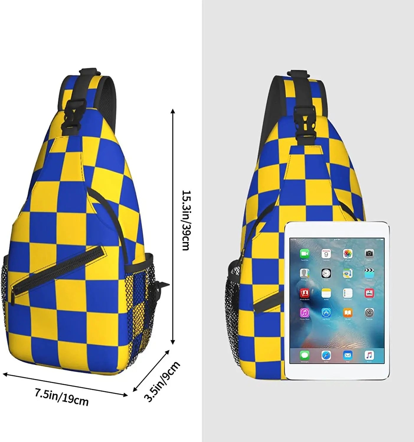 Yellow Squares Sling Bag Chest Bag Crossbody Bags