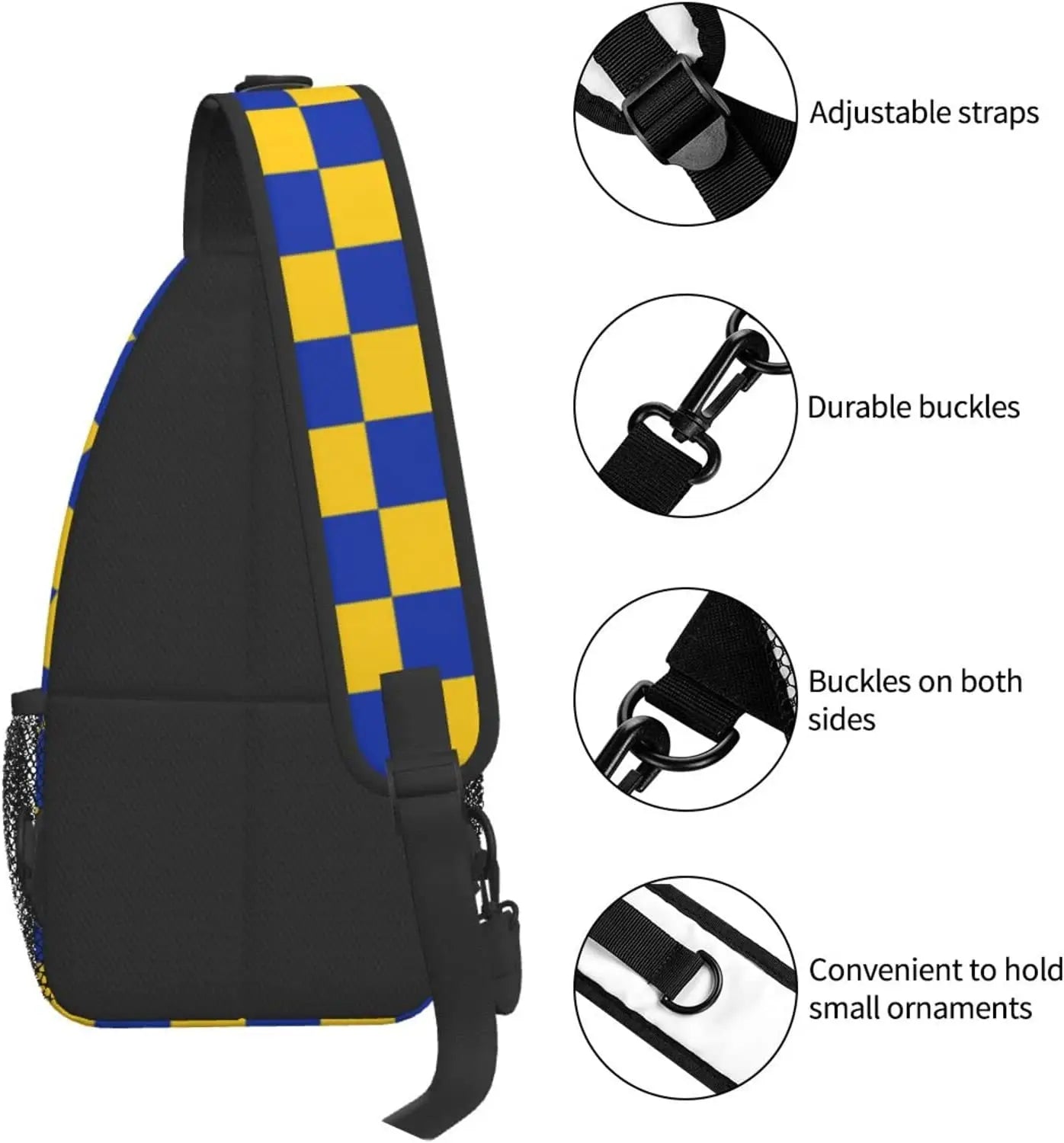 Yellow Squares Sling Bag Chest Bag Crossbody Bags