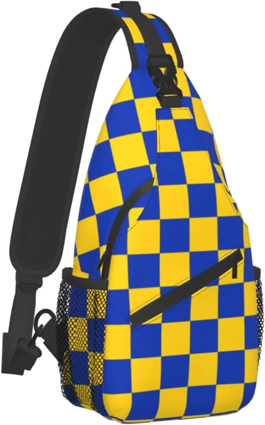 Yellow Squares Sling Bag Chest Bag Crossbody Bags