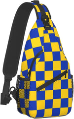 Yellow Squares Sling Bag Chest Bag Crossbody Bags