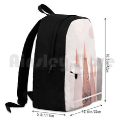 Blush And Copper Mountain Tops Outdoor Hiking Backpack Waterproof