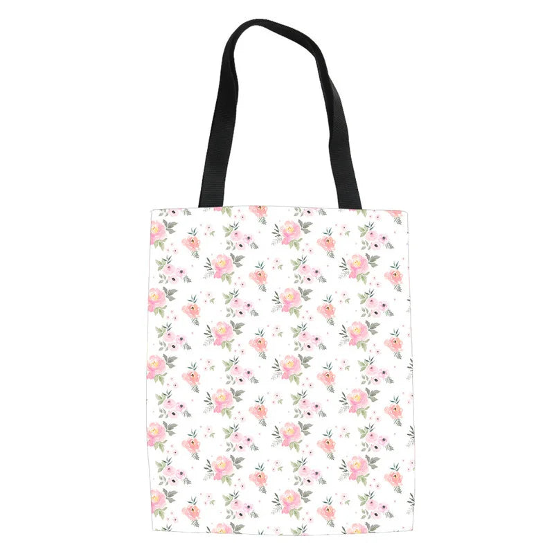 Rose Blush Dew Foil Women Tote Handbags Large Capacity Shopping Bag