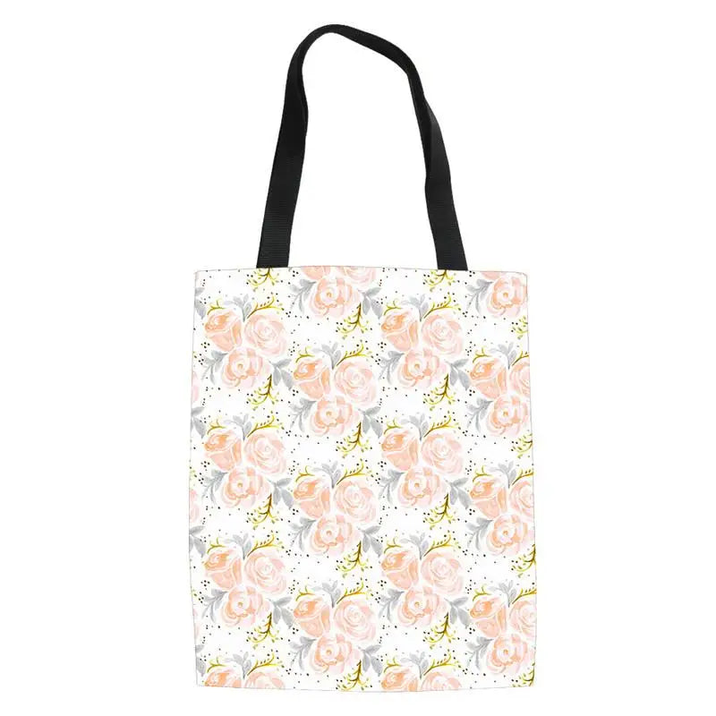Rose Blush Dew Foil Women Tote Handbags Large Capacity Shopping Bag