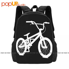 Bmx Silhouette Boys Girls Stunt Bicycle Cycle Backpack Large Capacity Print