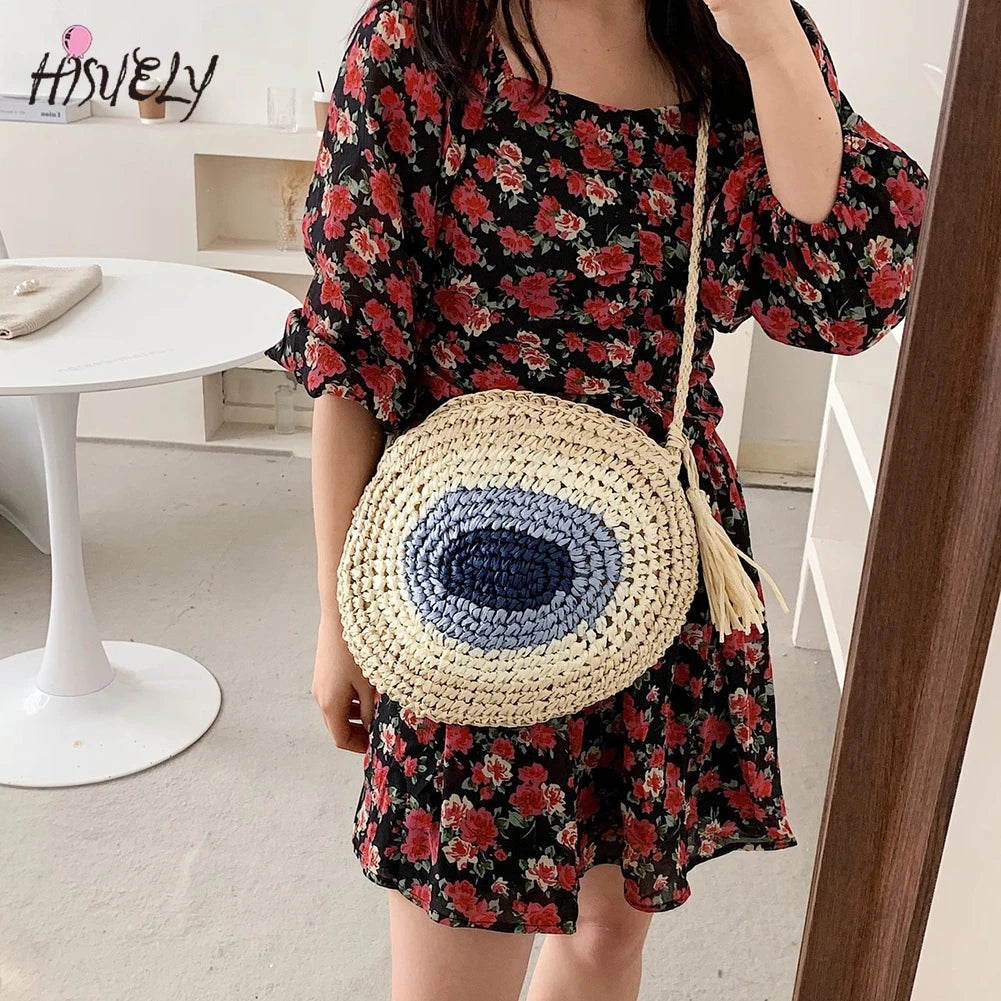 Bohemia Summer Straw Rope Woven Shoulder Messenger Bag
