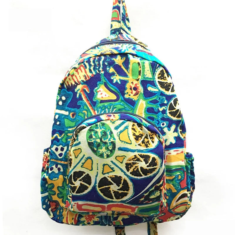 Bohemian Travel Backpack Bag Vintage Style Canvas Handbags Gift