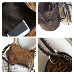 Bohemian Straw Shoulder Bag Casual Tote Large Capacity Beach Vacation Handbag