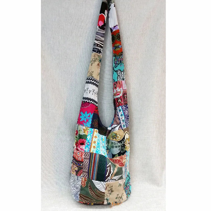 Boho Patchwork Women Sling Shoulder Bag Vintage Handbags Purses