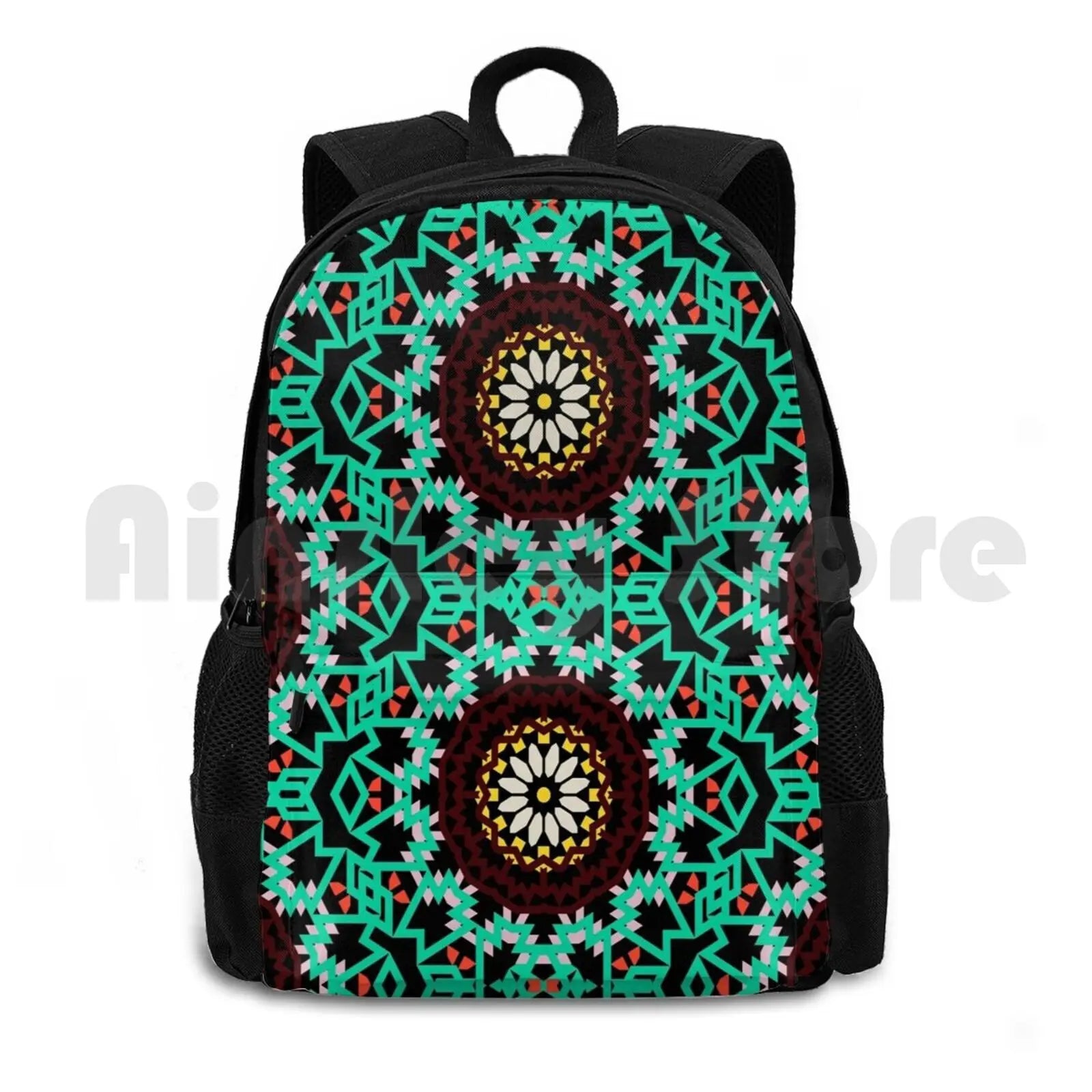 Boho Flower Pattern Outdoor Hiking Backpack