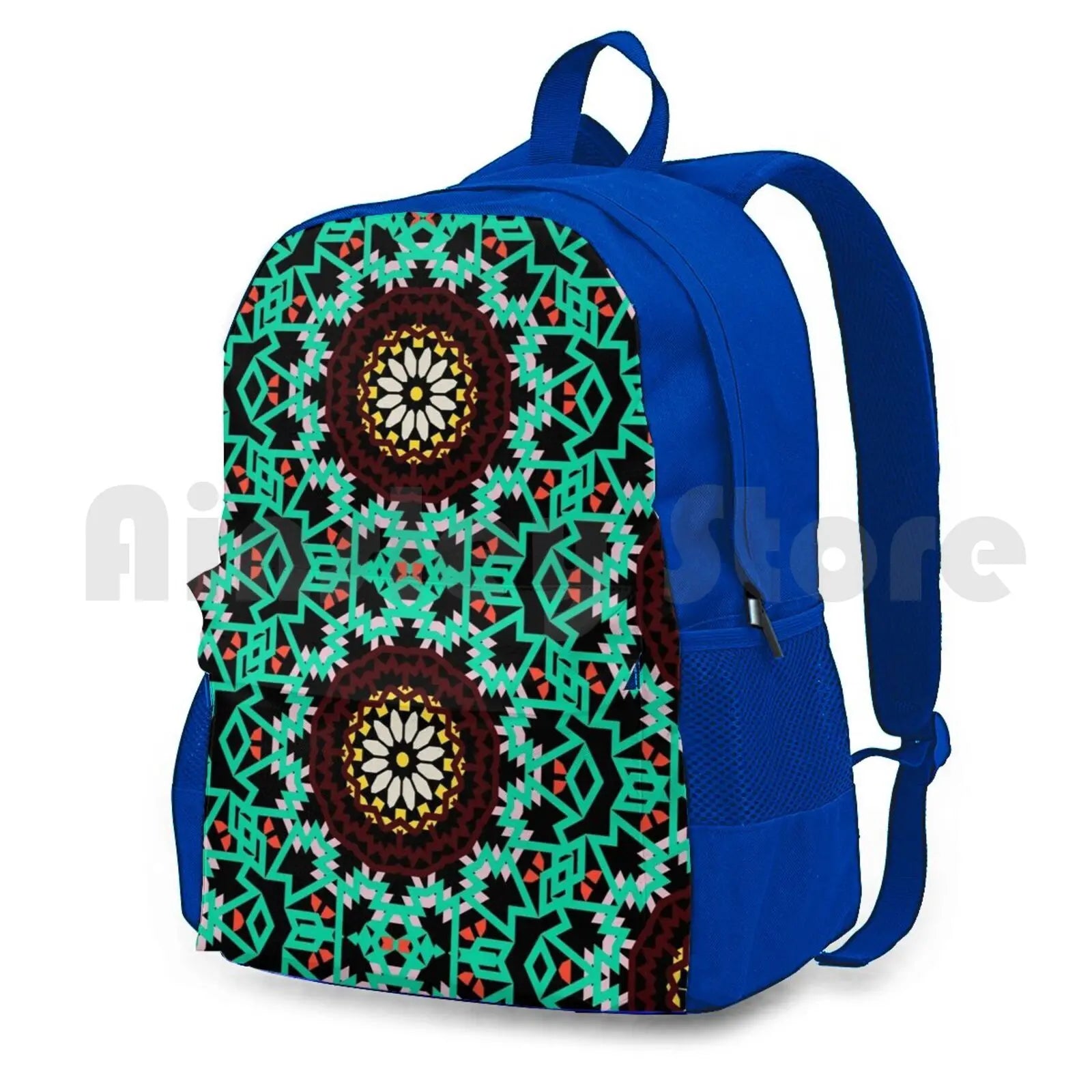 Boho Flower Pattern Outdoor Hiking Backpack